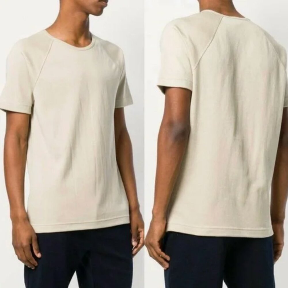 SNS Herning‎ Short Sleeve Crew Neck T-Shirt Beige Sand Size Small Tee Symbol NWT